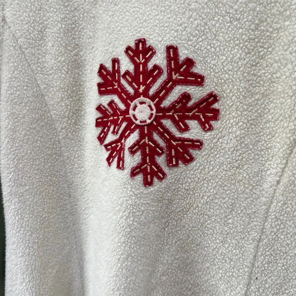 Hanna Andersson Girls‎ Cream Fleece Snowflake Dress Mock Neck Size 110 5T 5 6